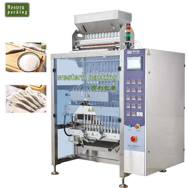 Многолентова машина за опаковане на захарни пръчици